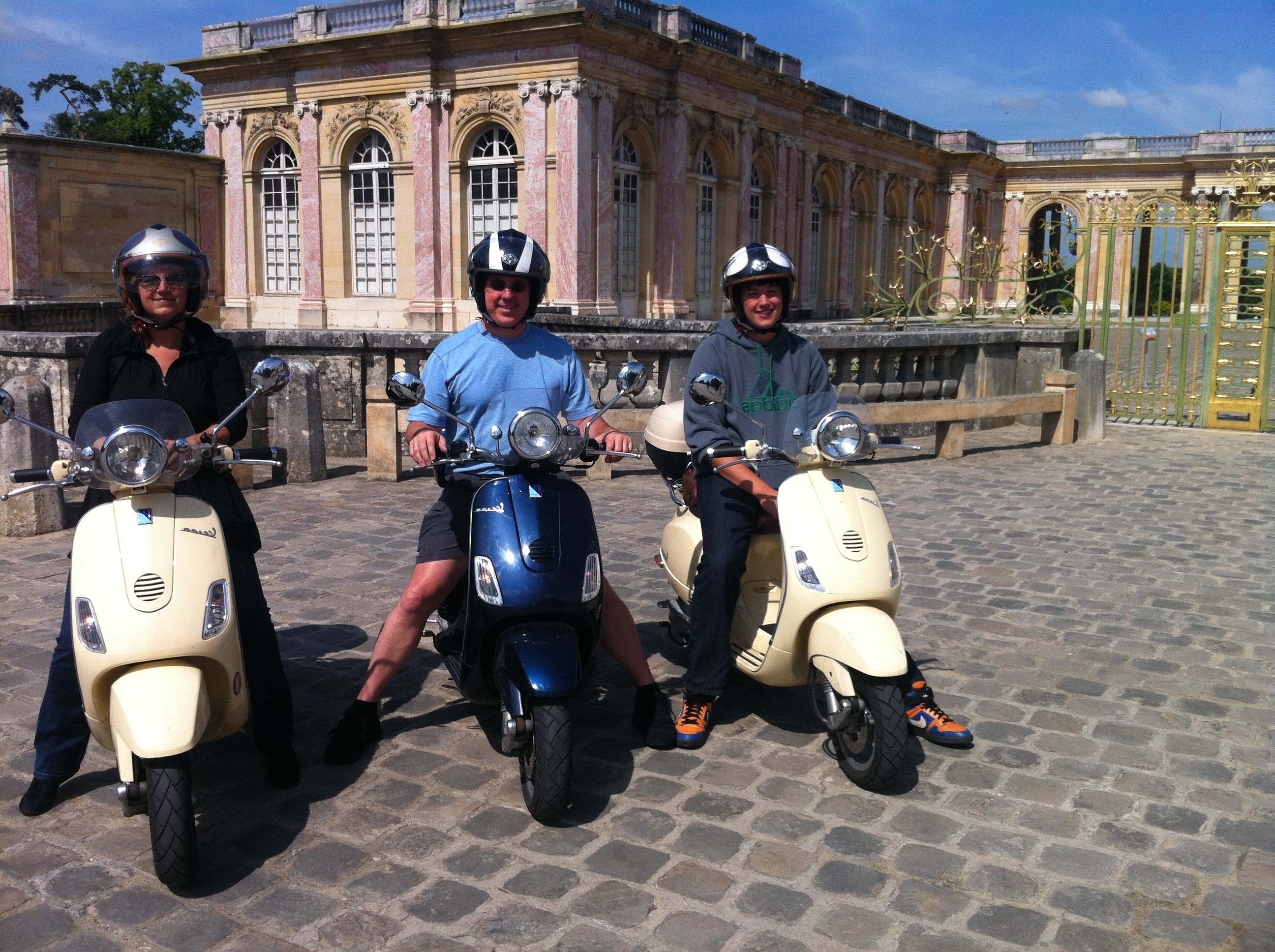 picture of Versailles Palace grand trianon by Vespa scooter